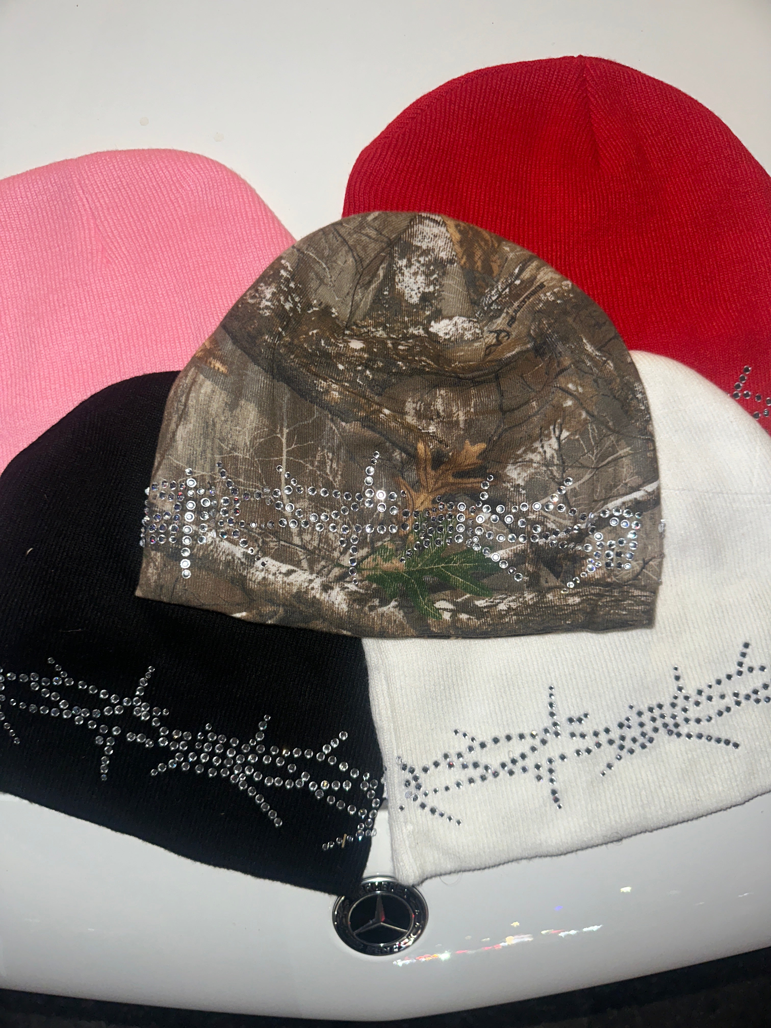 BARBED WIRE RHINESTONE BEANIE